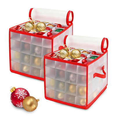 128-Compartment Christmas Ornament Storage Box Set