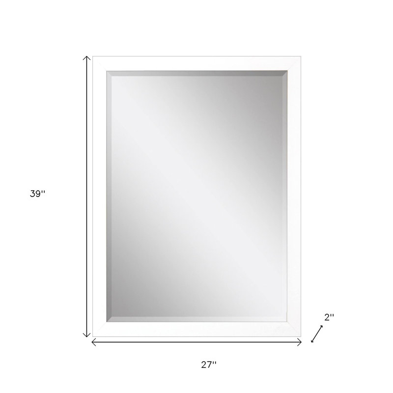39" White Accent Mirror