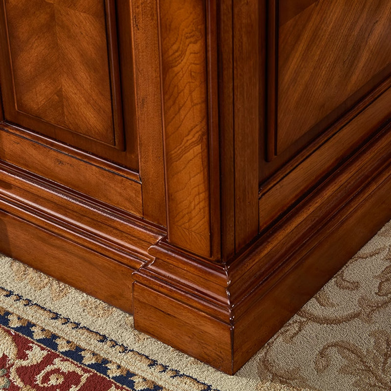 American high-end retro style carved desk, 31.1" H x 70.87" W x 32.28" D