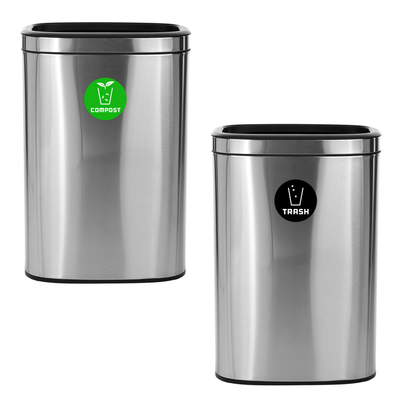 Poubelle à compost en acier inoxydable 10,5 gallons