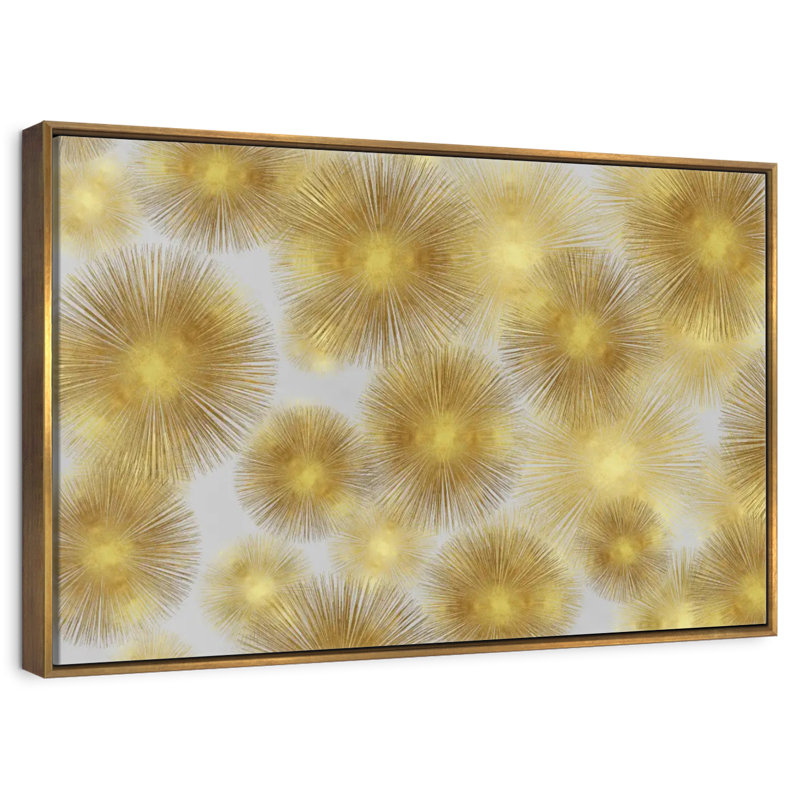 Sunburst Cluster, Cadre flottant doré, 40 po x 27 po