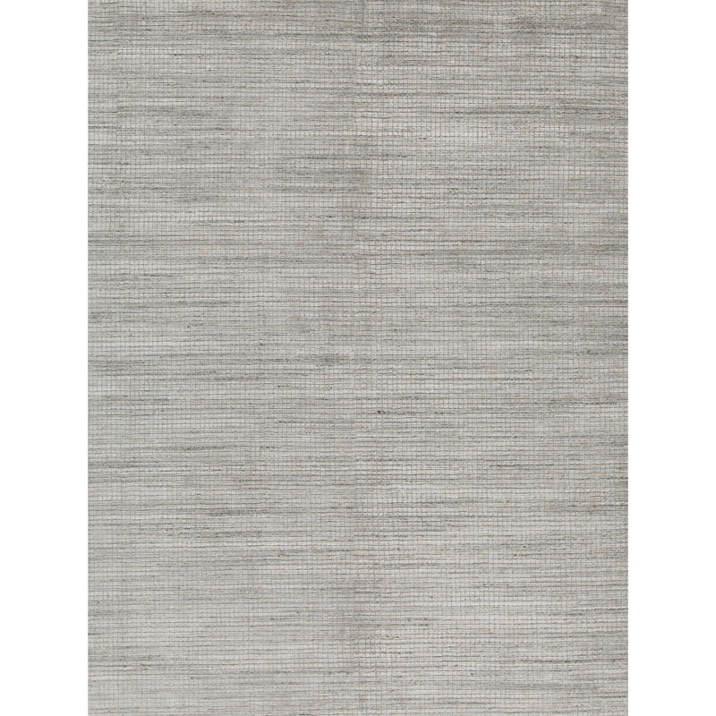 Hand Knotted Geometric Area Rug in Beige/Gray, Rectangle 8' x 10'
