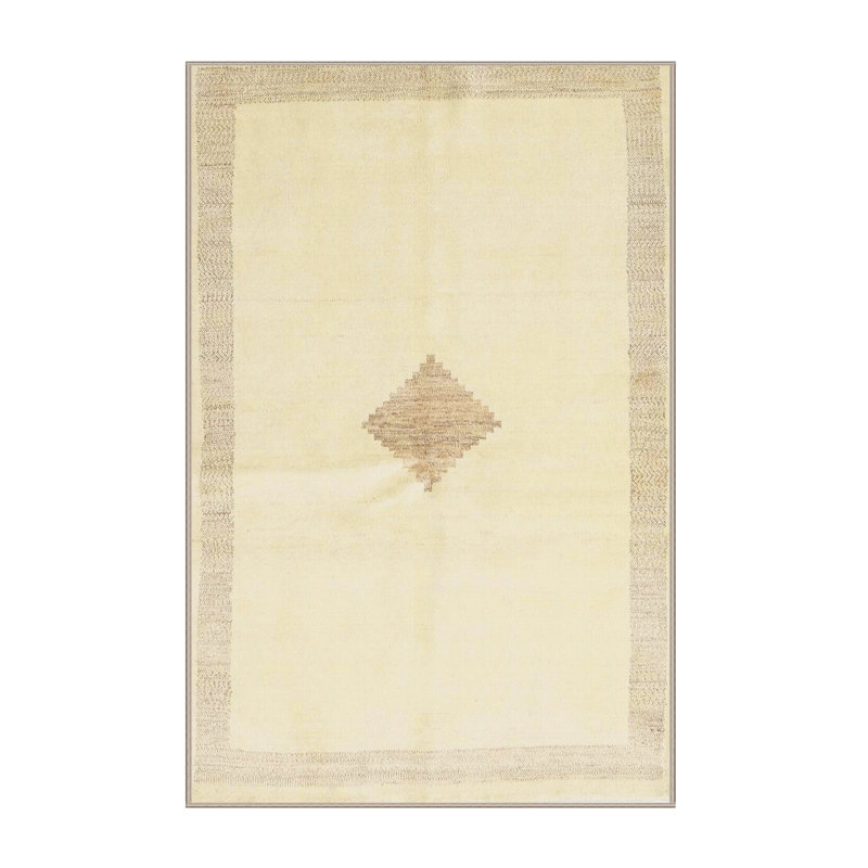 Tapis beige contemporain, Rectangle 2 pi x 4 pi