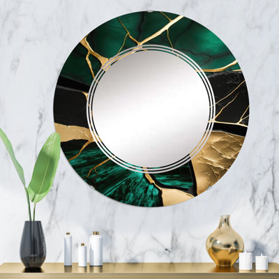 Pankie Abstract Geode Gold I - Abstract Marble Wall Mirror