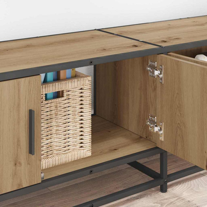 TV Cabinet Engineered Wood, 41cm H x 210cm L x 35cm W, Artisan Oak