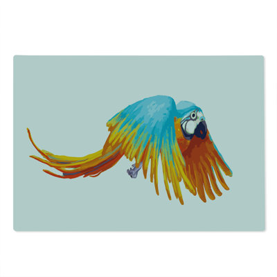 Ambesonne Bird Cutting Board Large Size Parrot with Feathers Multicolor