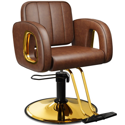 Allblack Salon Chair For Hair Stylist, With Comfortable Cushion, Upgraded Heavy Hydraulic Pump, 360 Degree Rotation, Professional Stylist Chair For Salon, Weight Capacity 440 Lbs