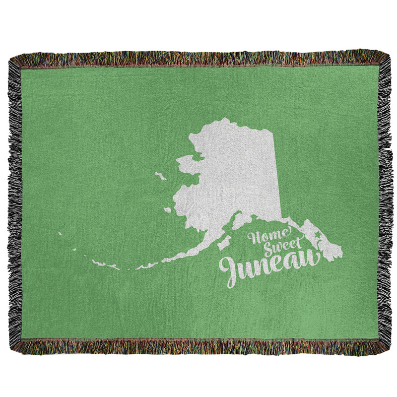 Jeté en coton tissé juneau alaska, l 50 po x L 60 po, Vert