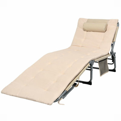 Metal Outdoor Foldable Sun Chaise Lounge With Removable Black Cushions And Side Package by Arlmont & Co.