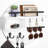 Key Holder Wall Mount, Wooden Key Mail Holder Decorative Round Key Rack With Shelf Key Organizer With Storage Box Sunglasses Hanger Multi Hooks For Entryway Hallway Doorway White