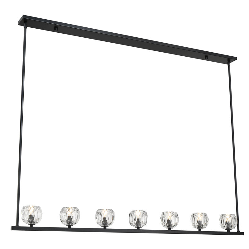 Lustre noir mat 7 lumières Rashana