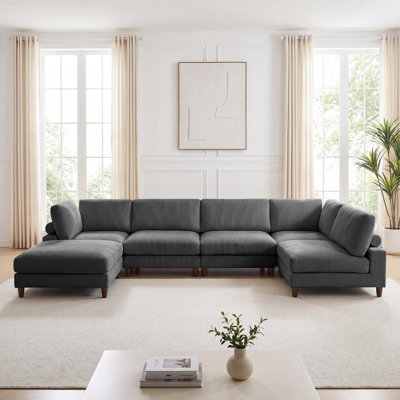 Canapé modulaire en velours côtelé 6 pièces