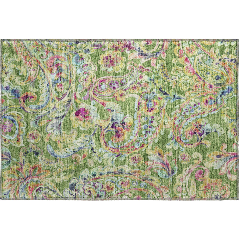 Premium Machine Washable Prisco Fern Rug, Rectangle 1'8" x 2'6"