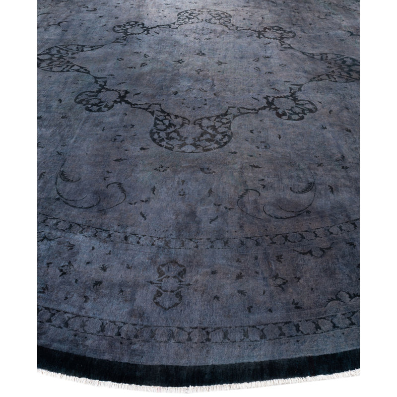 Overdyed One-of-a-Kind 12' 1" X 12' 2" Hand Knotted Area Rug