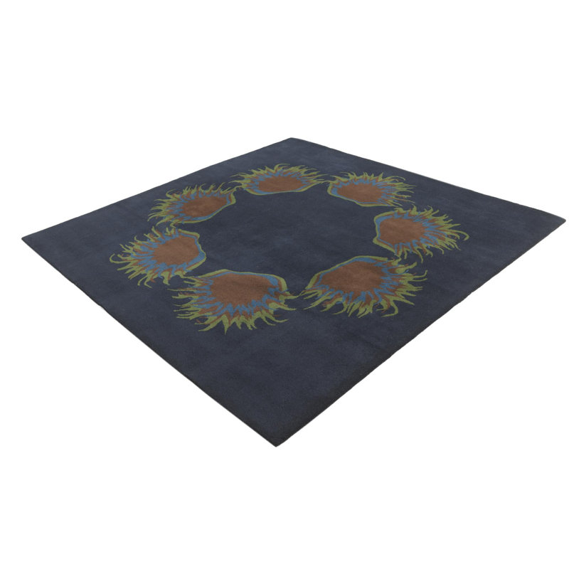 Tapis carré bleu marine Otto