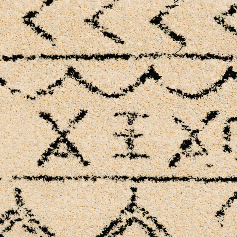 Tapis ivoire / noir Brookstead Southwestern, Rectangle 5 pi x 7 pi