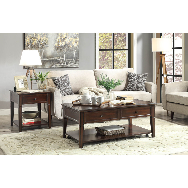 Wessels Single Coffee Table, Walnut, 20" H x 48" L x 26" W