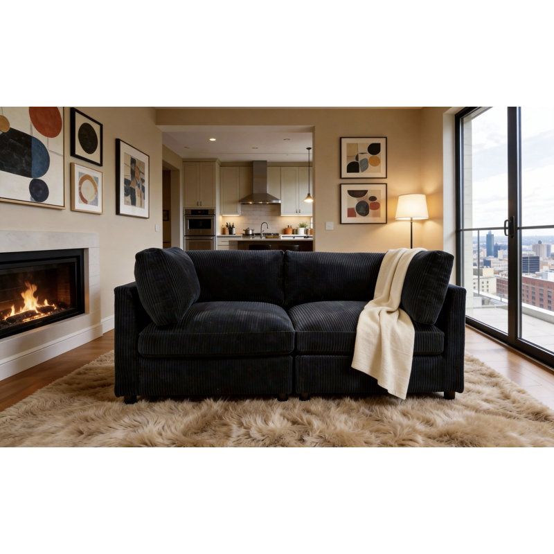 Causeuse Faymill, Noir anthracite
