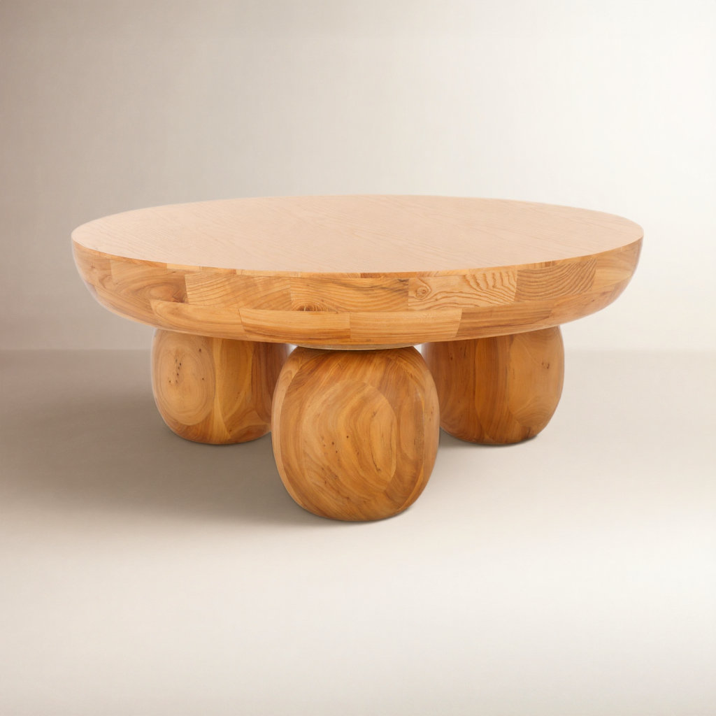 Raver Solid Wood Single Coffee Table, Beige