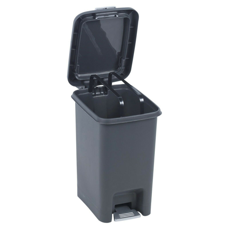 Plastic Step On Rubbish Bin - 30L, Black
