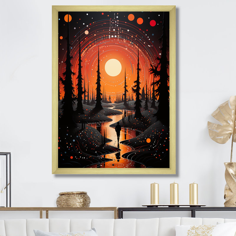 «I Bold Native Shamans Journey I», reproduction sur toile, Cadre doré simple, H 40 po x l 30 po x P 1,5 po