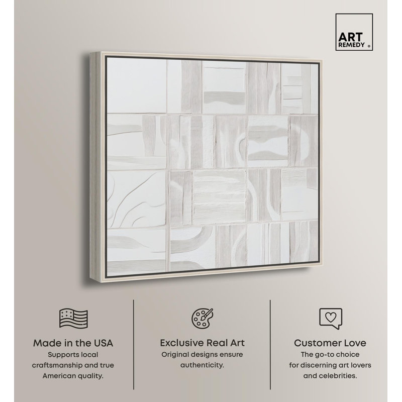 Décoration murale abstraite sur toile Linear Cadence II par Art Remedy, cadre argenté, 20 x 20, H 21 po x l 21 po