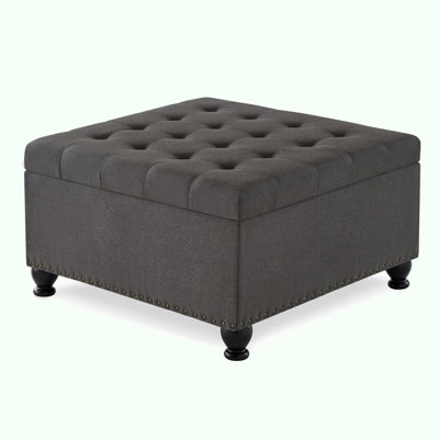 Large square storage ottoman bench
