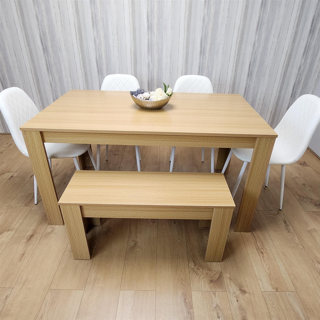 Kosy Koala - 6 Seater Dining Table Set - Modern - Light Wood - 140 x 80 cm - Image 4