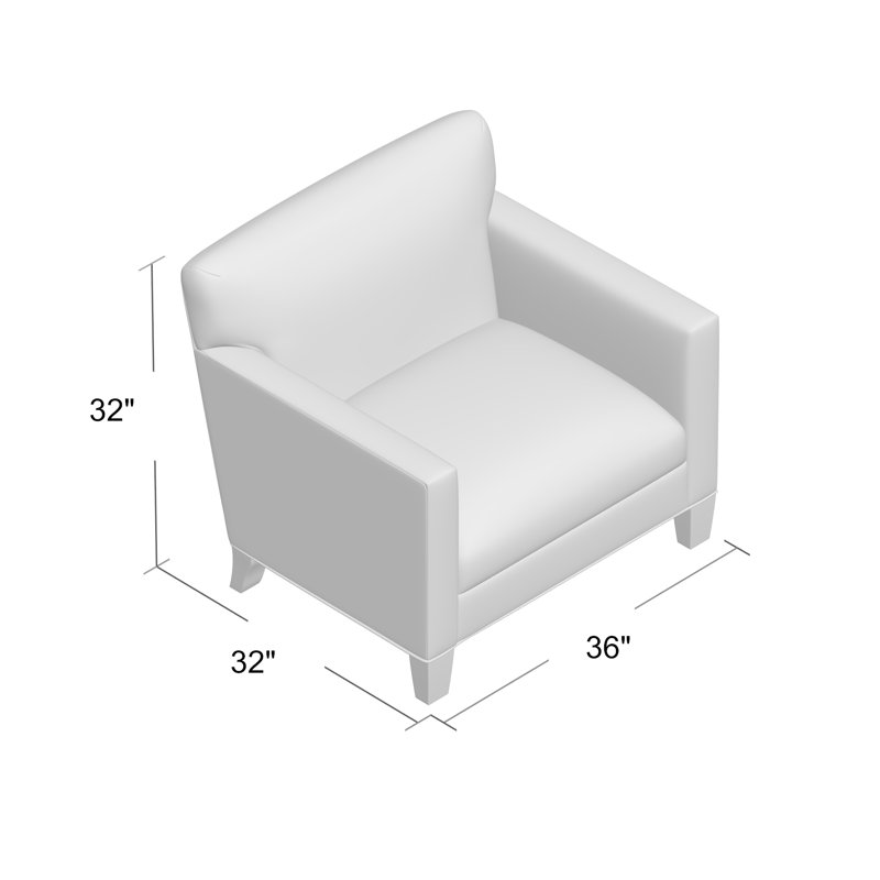Fauteuil large de 36 po Bleeker, gris, Café