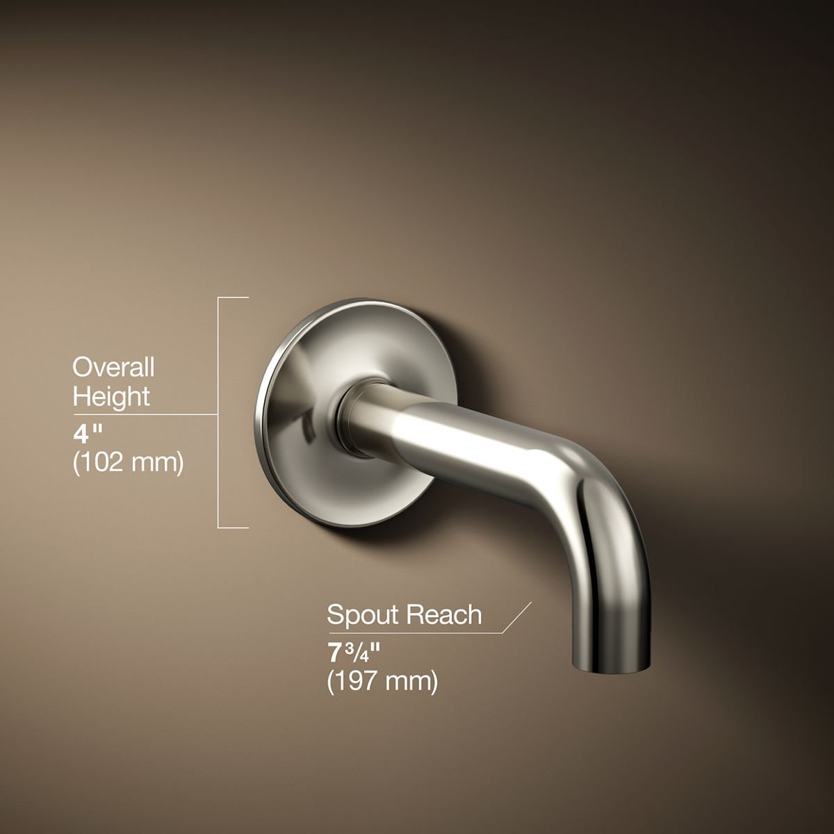 Purist Wall-Mounted Tub Spout, Vibrant Polished Nickel