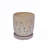 Set of 2 Striped Ceramic Planters with Drainage Holes, 8-Inch Modern Pots for Patios, Gardens, and Windowsills - Brown -1806069152