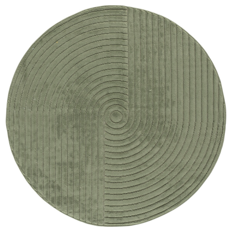 Tapis uni de couleur unie, Rond 5 pi 3 po