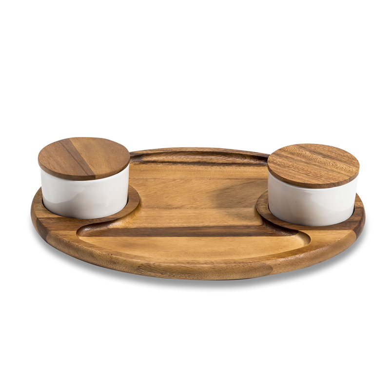 Charcuterie Board with 2 Ceramics