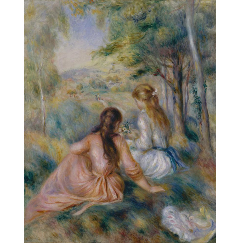 «In the Meadow» par Pierre-Auguste Renoir - Art mural sur toile tendue avec châssis