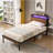 Twin Size Metal Platform Bed Frame With Wooden Headboard And Footboard With USB LINER, LED Lights ,No Box Spring Needed, Large Under Bed Storage