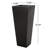Black 13" X 32.5" Cast Stone Planter For Garden - Modern Look Option Outdoor In Enhances Yard Beauty-1148544472