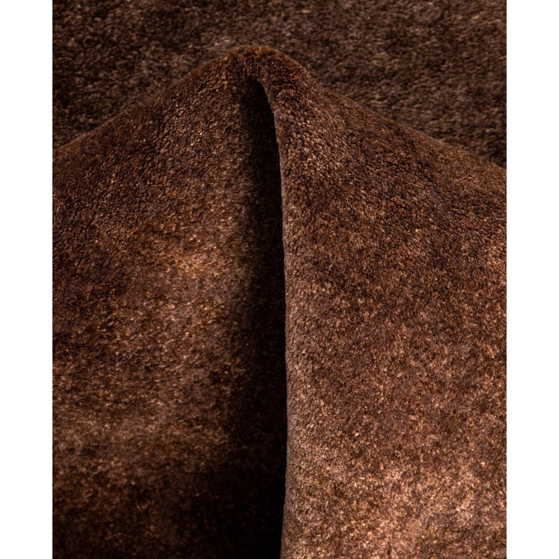 Overdyed Hand-Knotted Wool Modern-Contemporary Brown Area Rug 3' 3" x 5' 4"