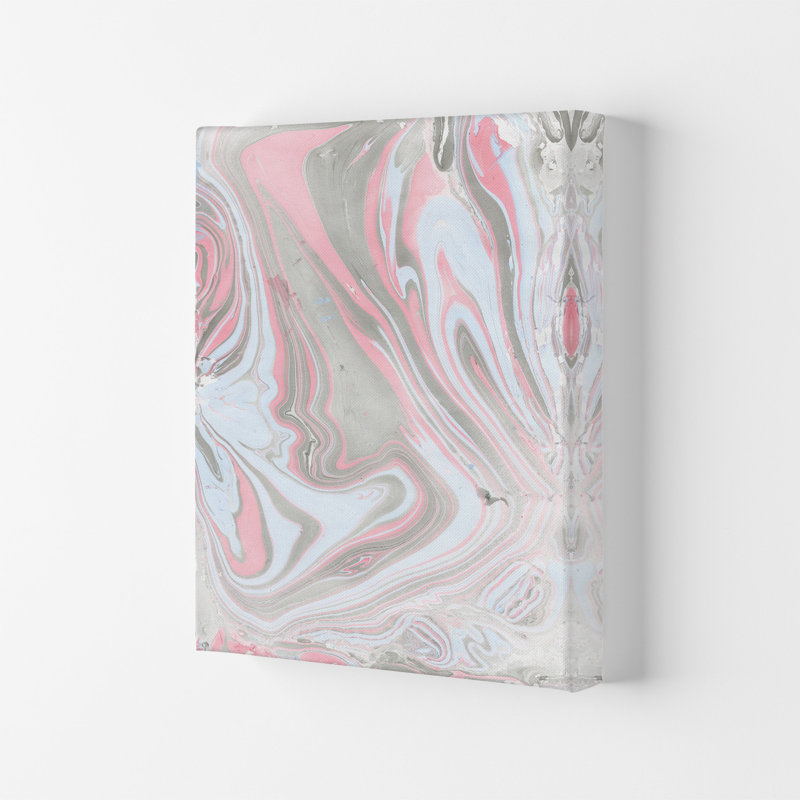 Liquid Mix Stone And Pink by Pixy Paper - Print, 59.4cm H x 42cm W x 4cm D, Wrapped Canvas