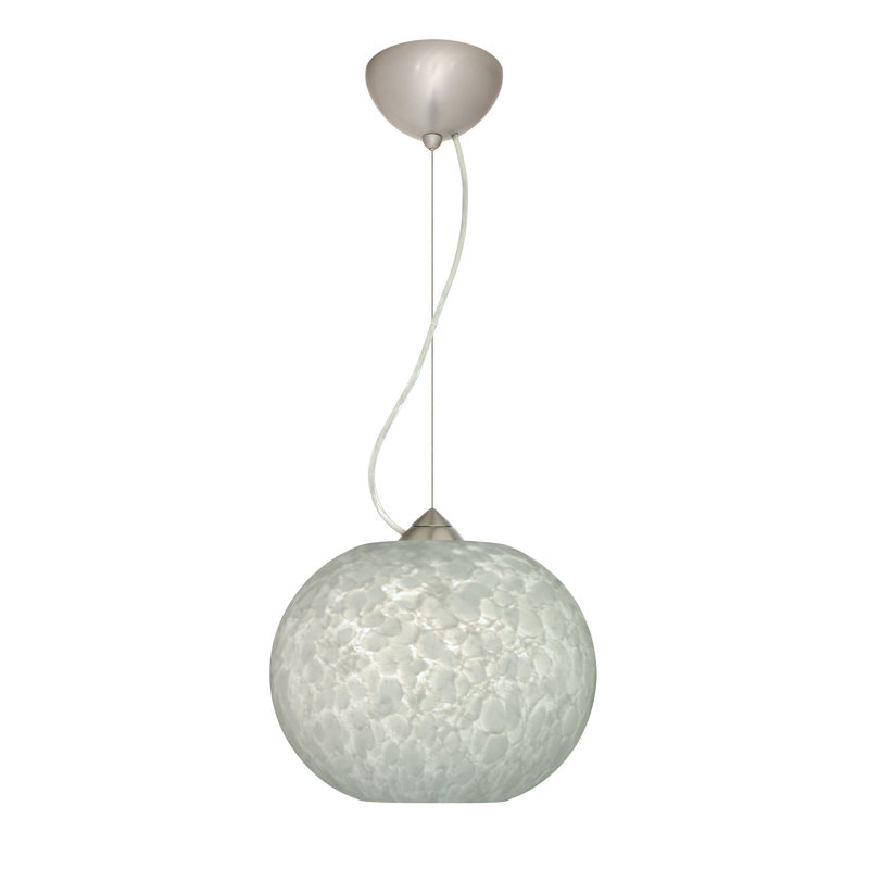 Luminaire sphère suspendu 1 lumières simple Luna, DEL, Nickel satiné