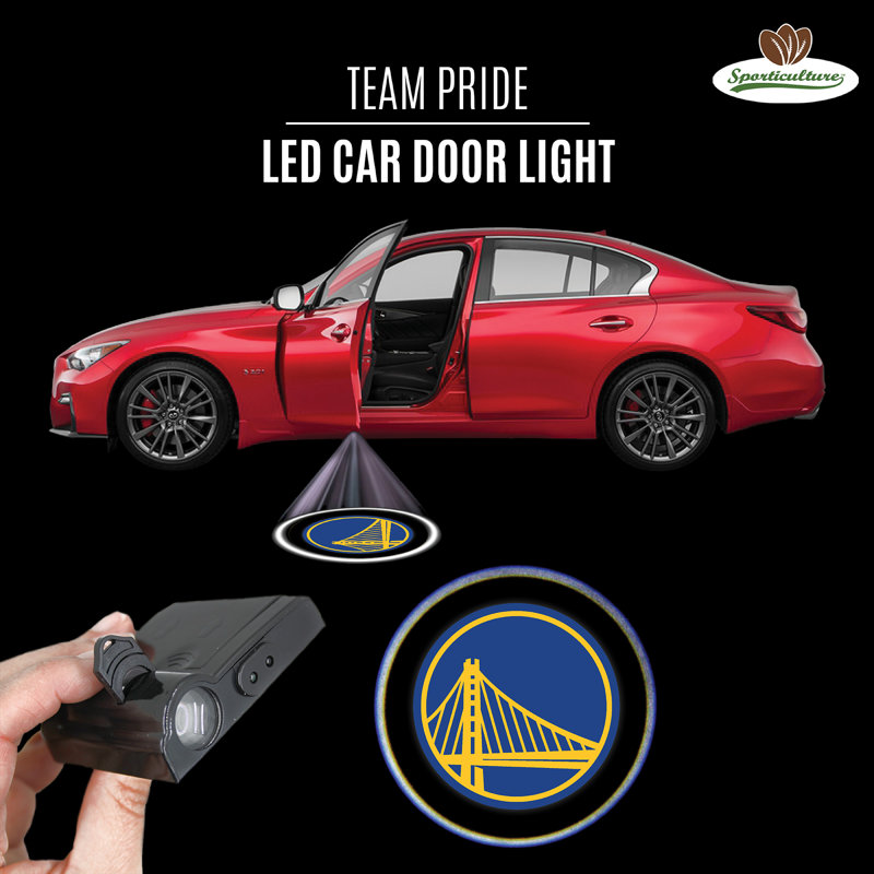 Éclairage DEL pour portière de voiture des Golden State Warriors de la NBA | 6,35 cm x 6,35 cm, Golden State Warriors