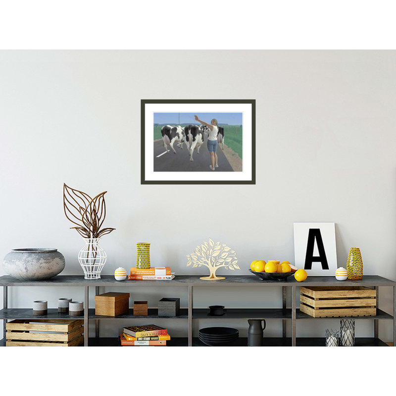 «Stop for Cows» par Alex Colville - Impression giclée sur cadre, H 21,81 po x l 29,5 po