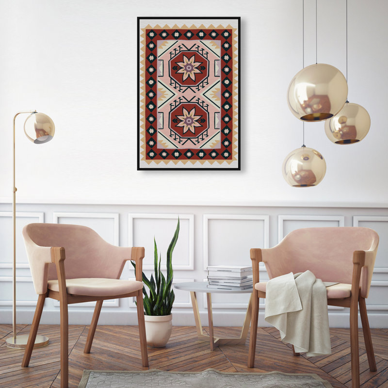 Daylight Damask Print by Oliver Gal, 55"H x 37"W, Black Floater Frame