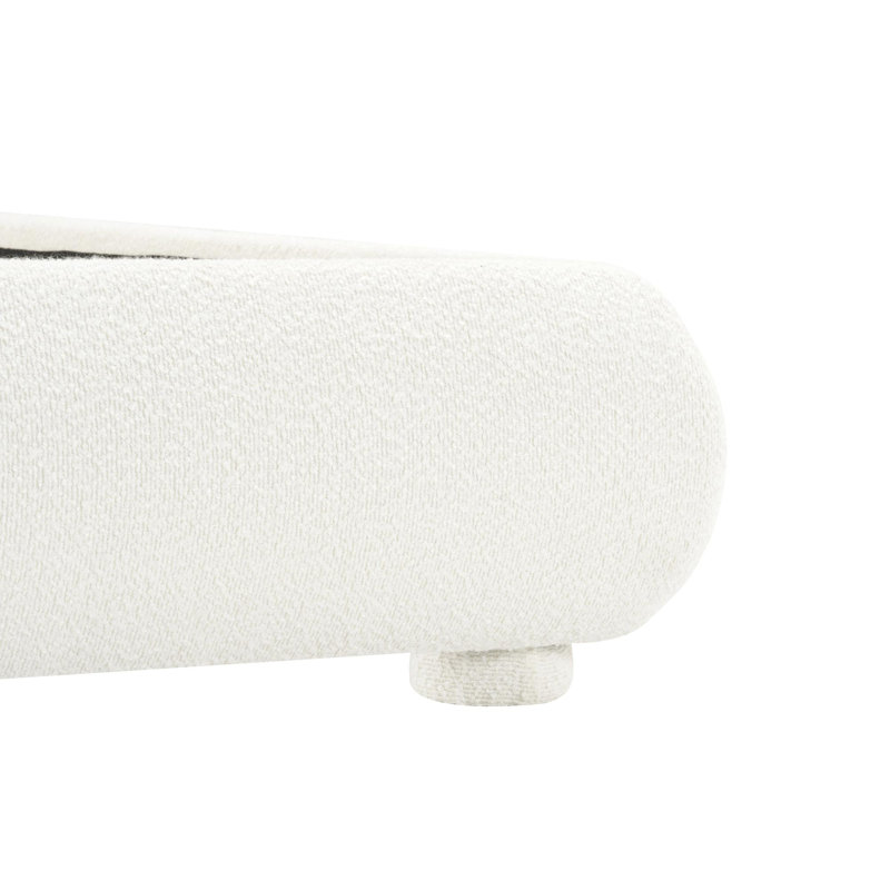 Structure de lit tapissier en tissu de style crème, Très grand lit