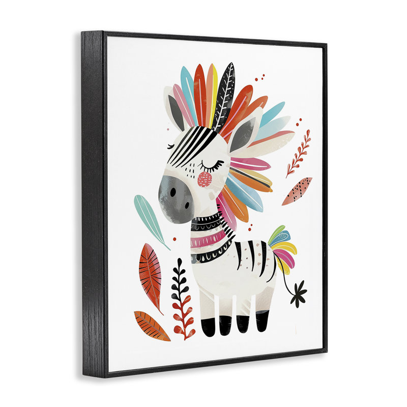  Giclée arc-en-ciel par zèbre par LSR Design Studio, H 14 po x l 11 po, Giclée encadrée noir minuit
