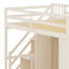 Lit mezzanine peu encombrant avec armoire intégrée, bureau, tablettes et éclairage-414784372