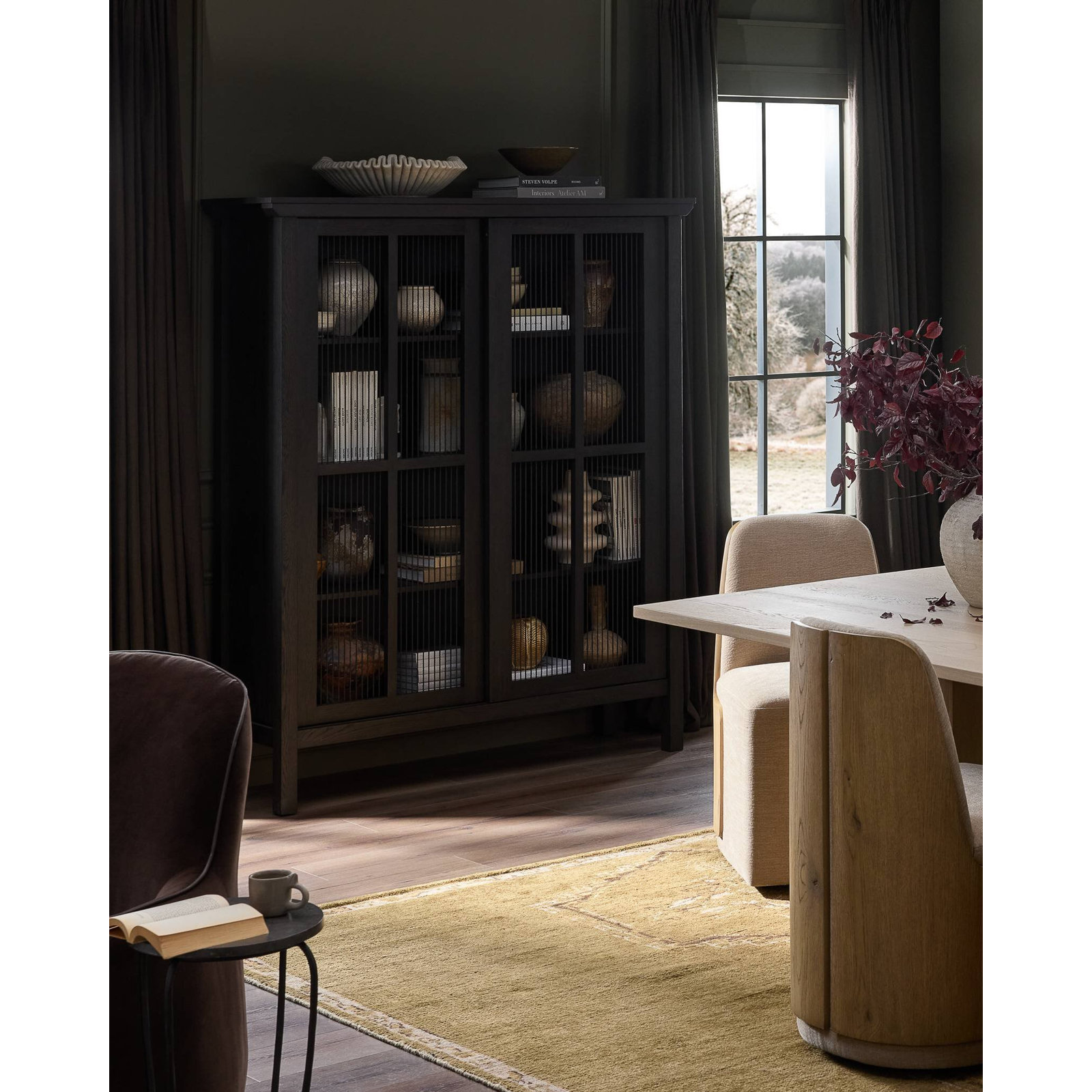 Smoked Oak Accent Cabinet