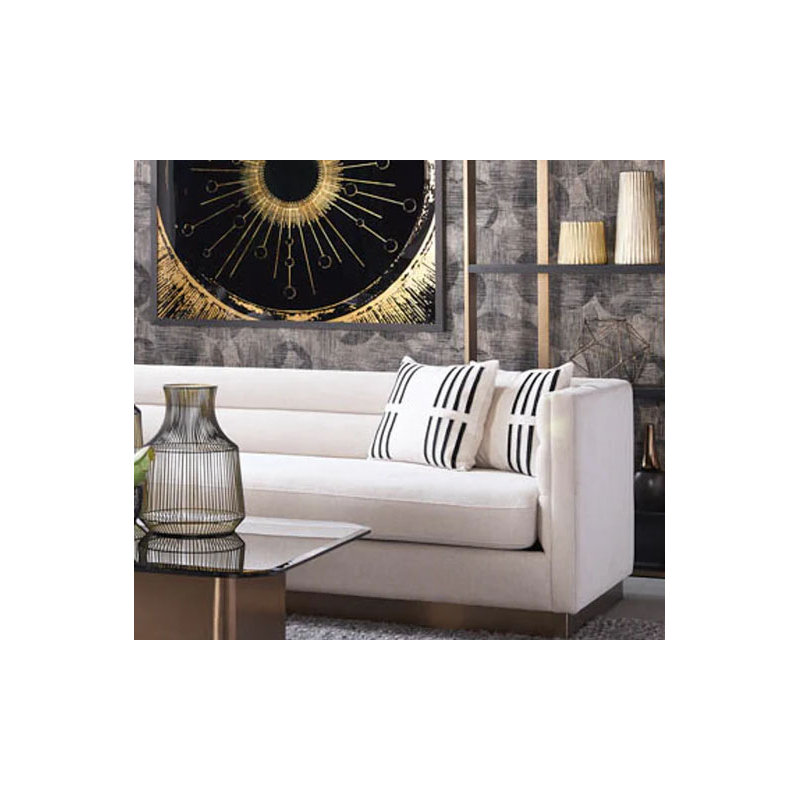 Porto Lumbar Pillow Cover & Insert, Ivory/Silver
