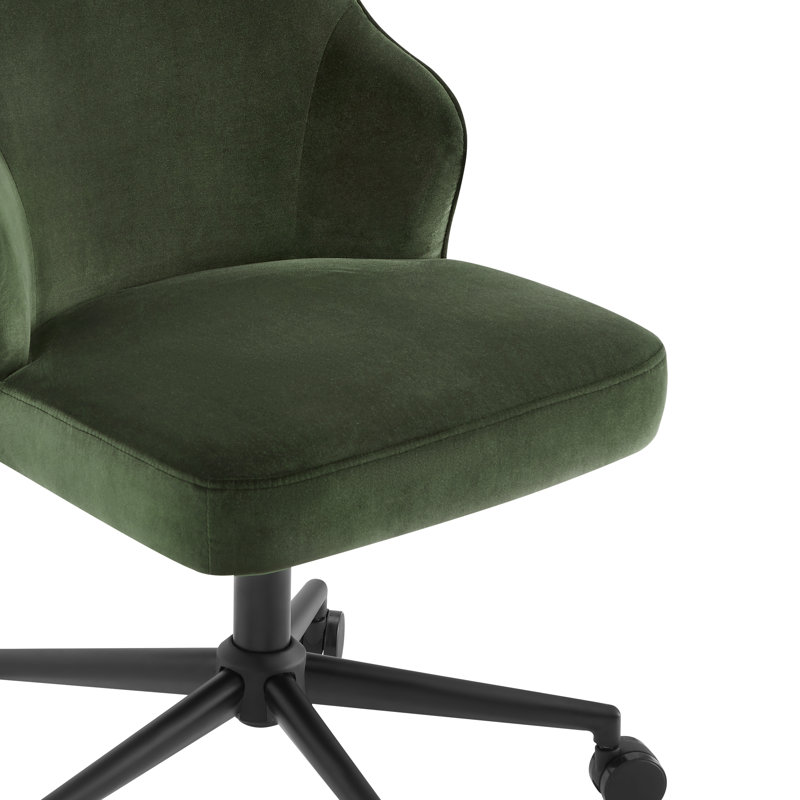 Chaise de bureau Miller, Velours vert militaire Falkirk
