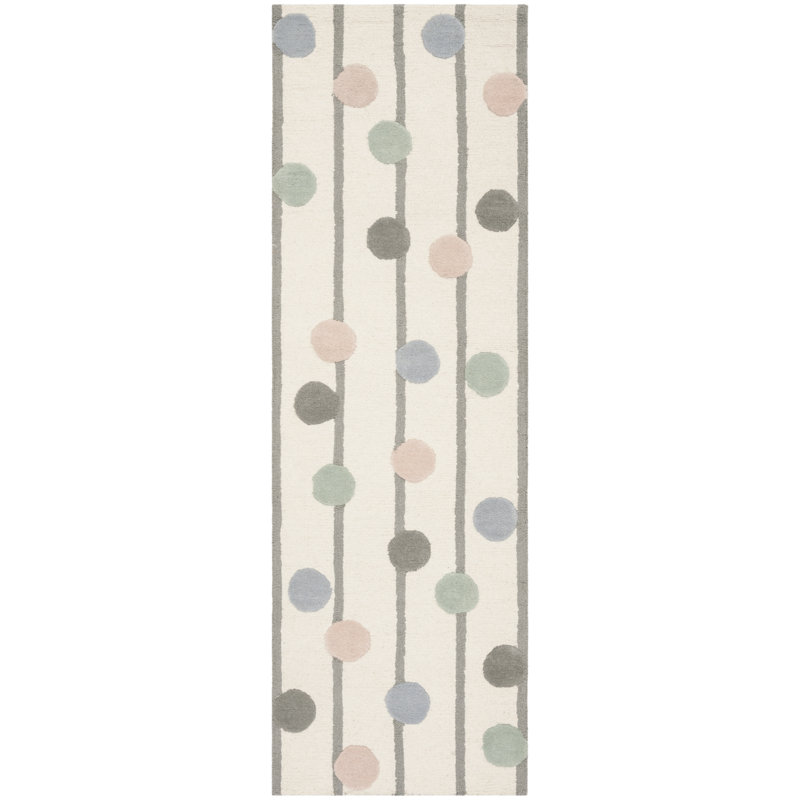 Tapis en laine touffeté à la main Santario, Tapis de couloir 2 pi 6 po x 12 pi
