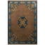 Tapis décoratif rétro à motif traditionnel brun et bleu-1476646938
